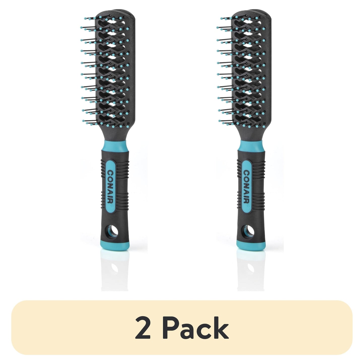 (2 pack) Conair Grip & Lift Vented Hair Brush with Rubber-Grip Handle