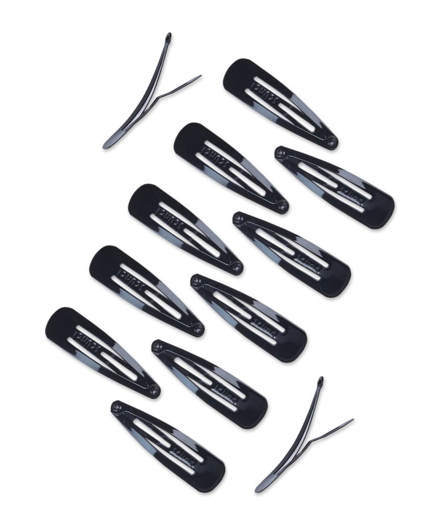 (4 pack) Open Center Metal Snap Clip Hair Barrettes, Black, 12 Count - Image 4