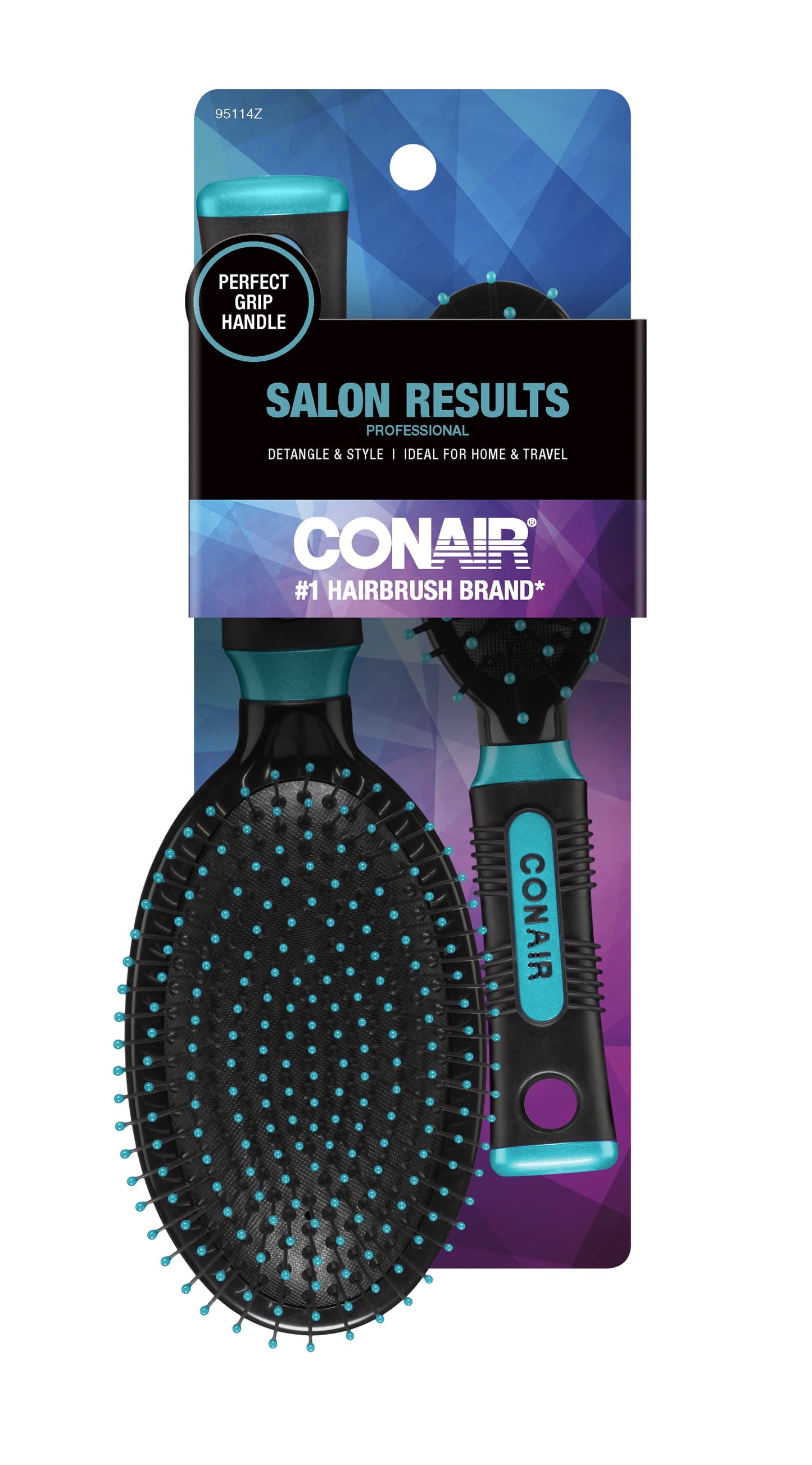 Conair Grip & Glide Travel and Full Size Cushion Hairbrush Set, 2 Pieces - Image 2