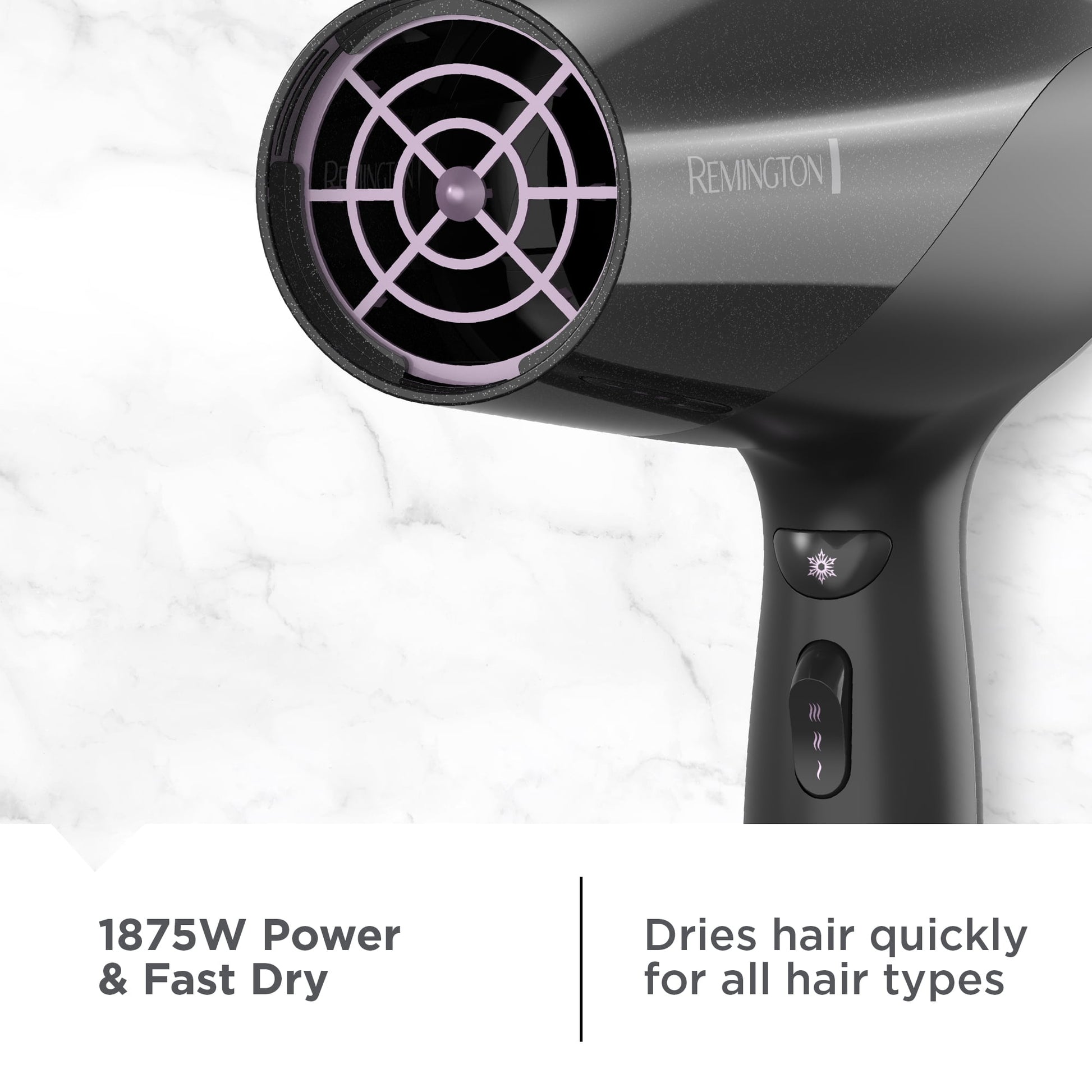 REMINGTON High Speed Hair Dryer with Diffuser, D3193 - Image 3
