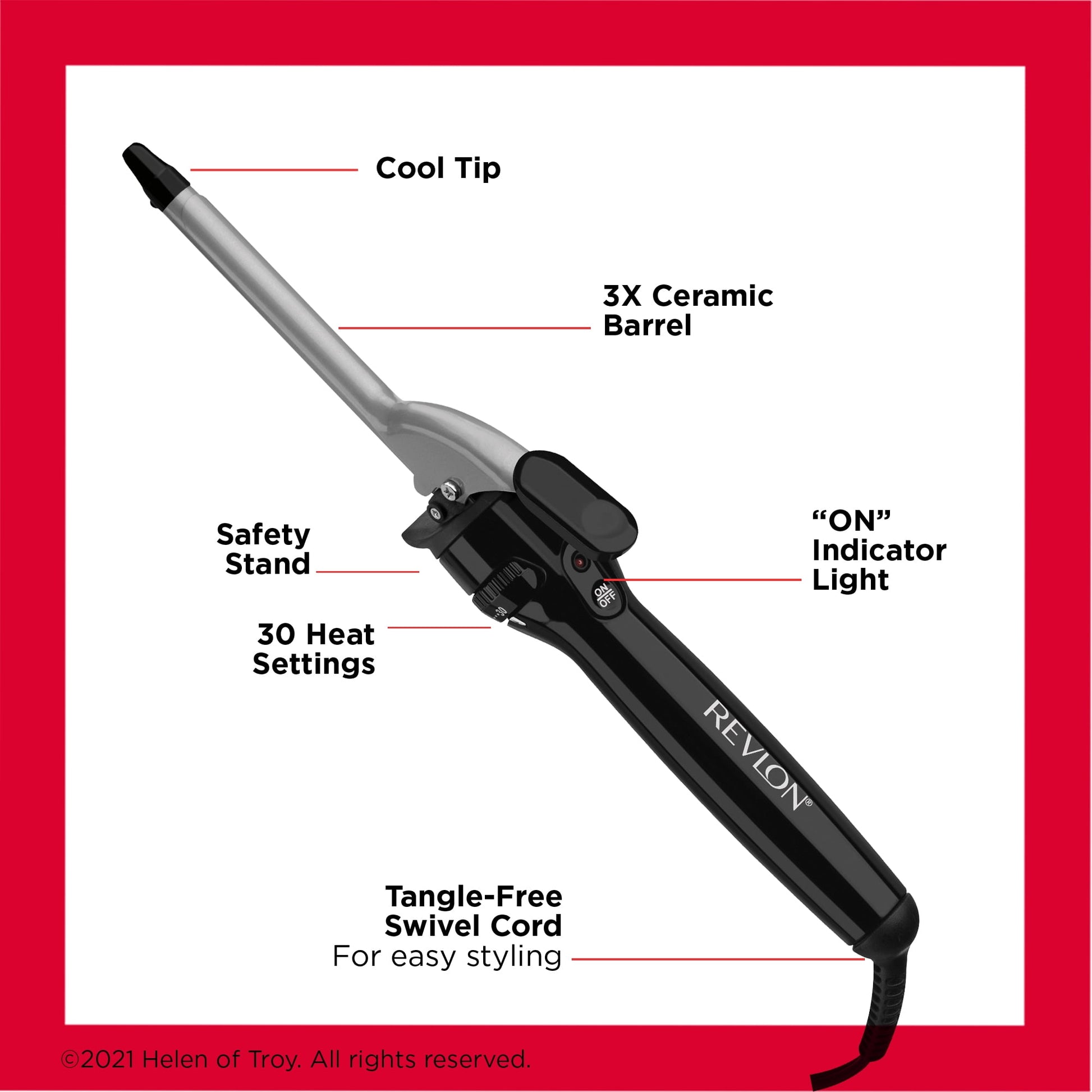 Revlon Perfect Heat 1/2" Triple Ceramic Curling Iron, Black - Image 4