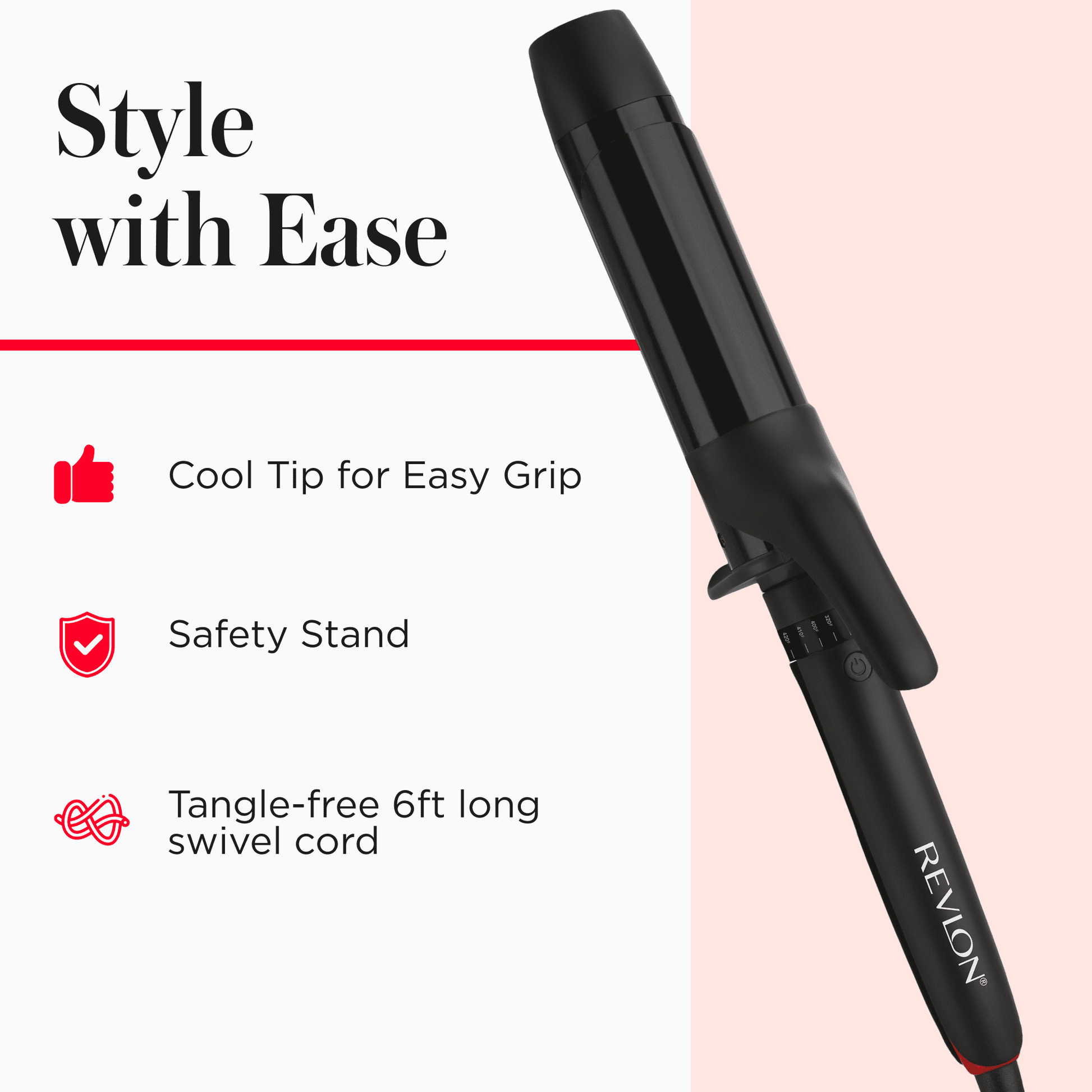 Revlon Smoothstay 1-1/2" Coconut Oil-Infused Curling Iron, Black - Image 6