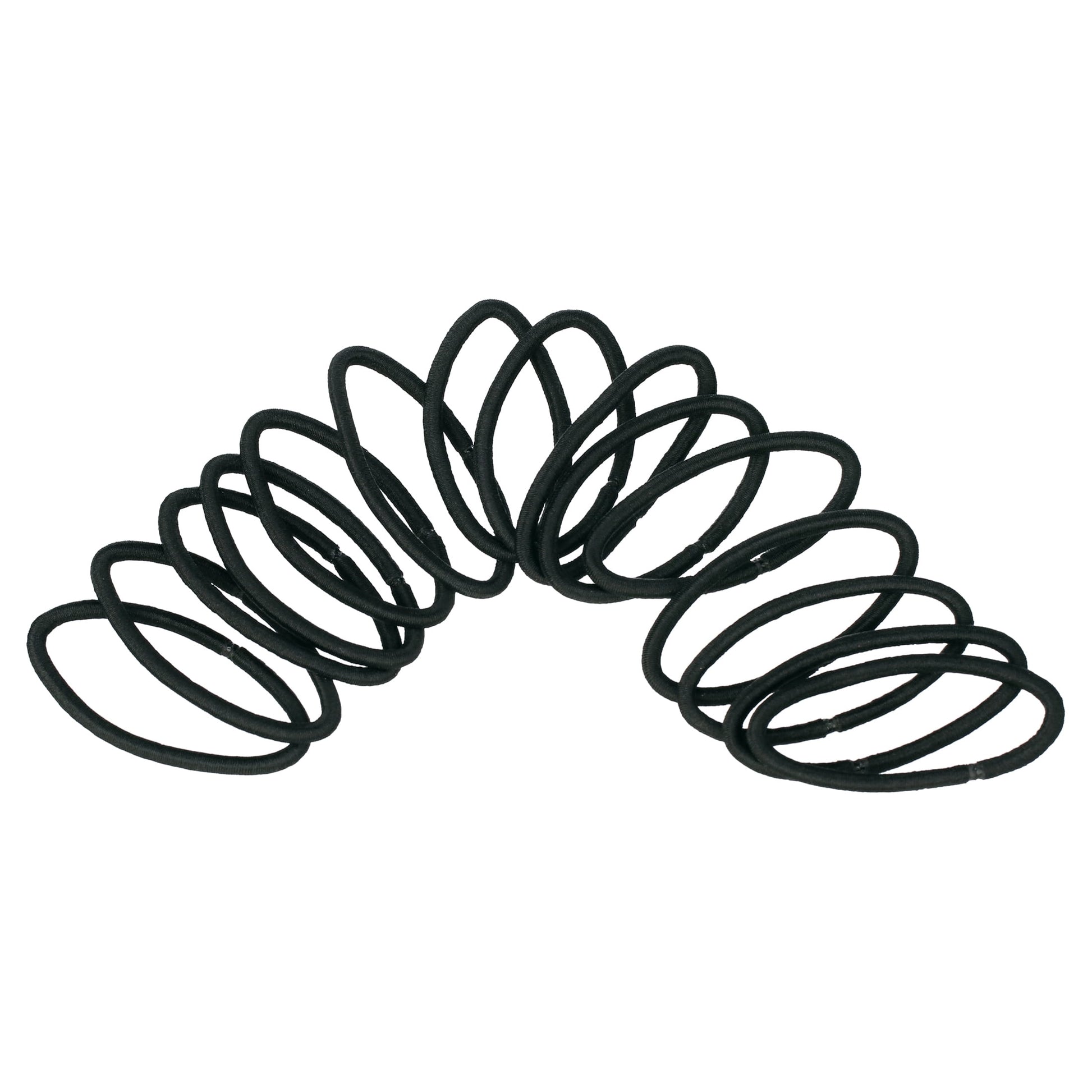Hair Elastics, Braided Design No Damage Hair Ties, All Hair Types, Black, 15 Ct - Image 3