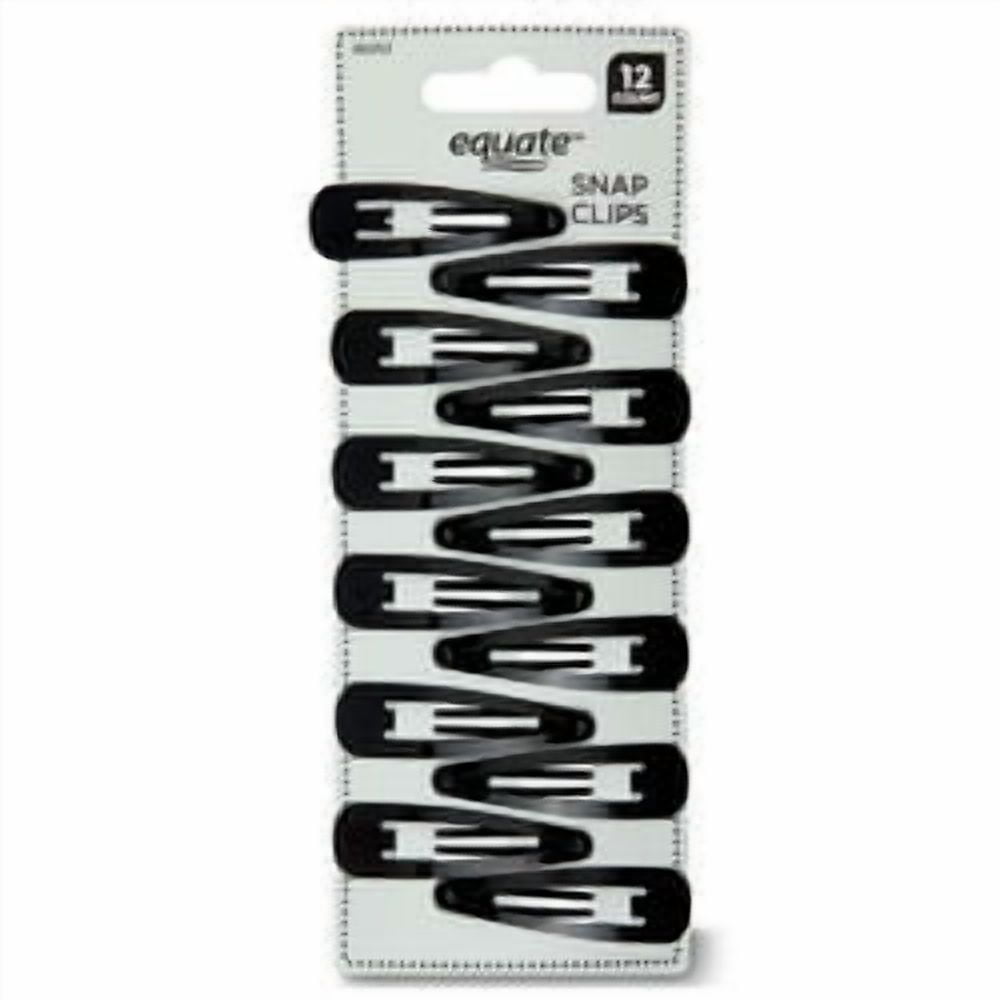 Equate Hair Snap Clips, 12 Count, Black, For Small Sections of Hair or Intricate Hairstyles - Image 2