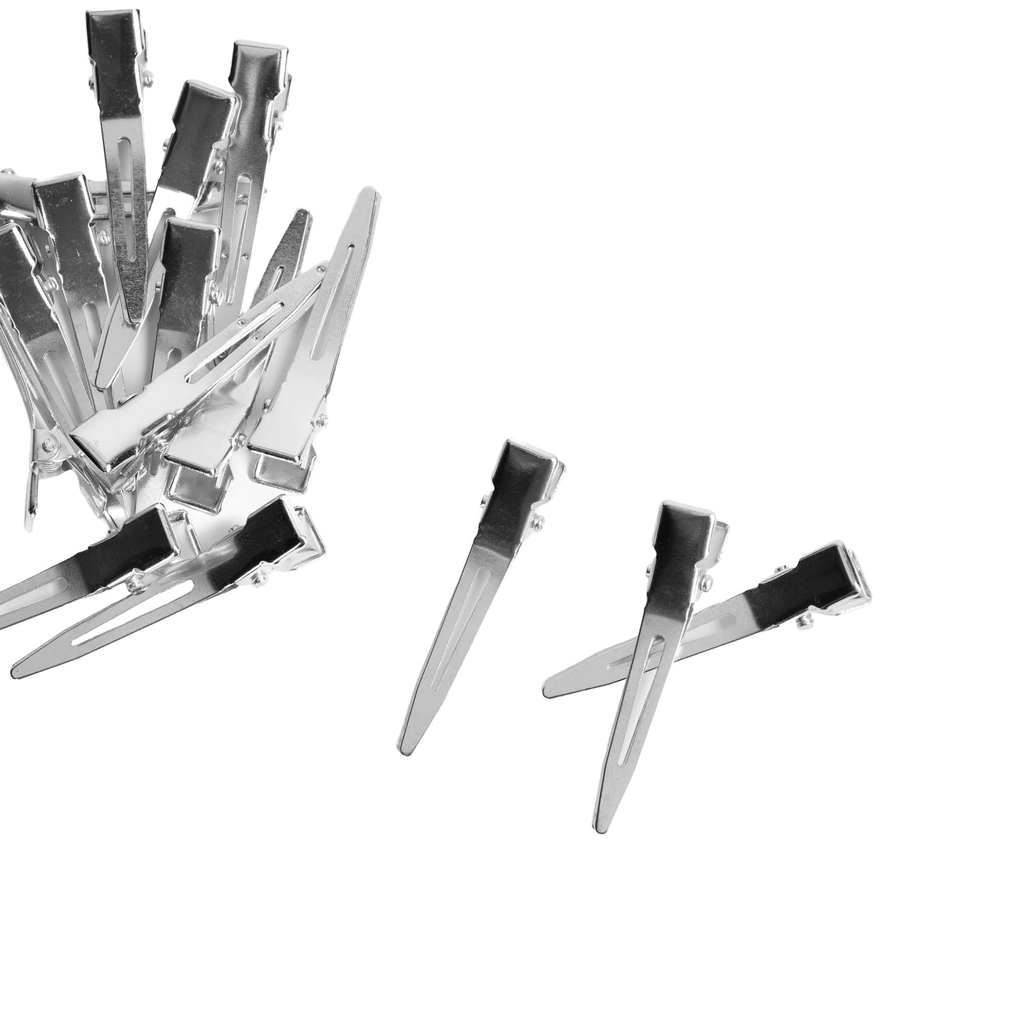 1.75 in Single Prong Metal Hair Clip, Bulk Pack of 33, Silver, Small, Adult - Image 2