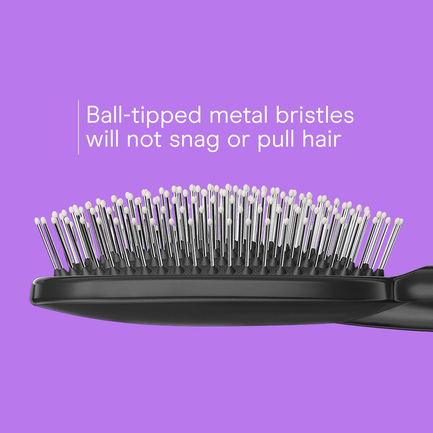 & Glide Wire Bristle Cushion Hair Brush with Rubber- Handle, Colors Vary - Image 4