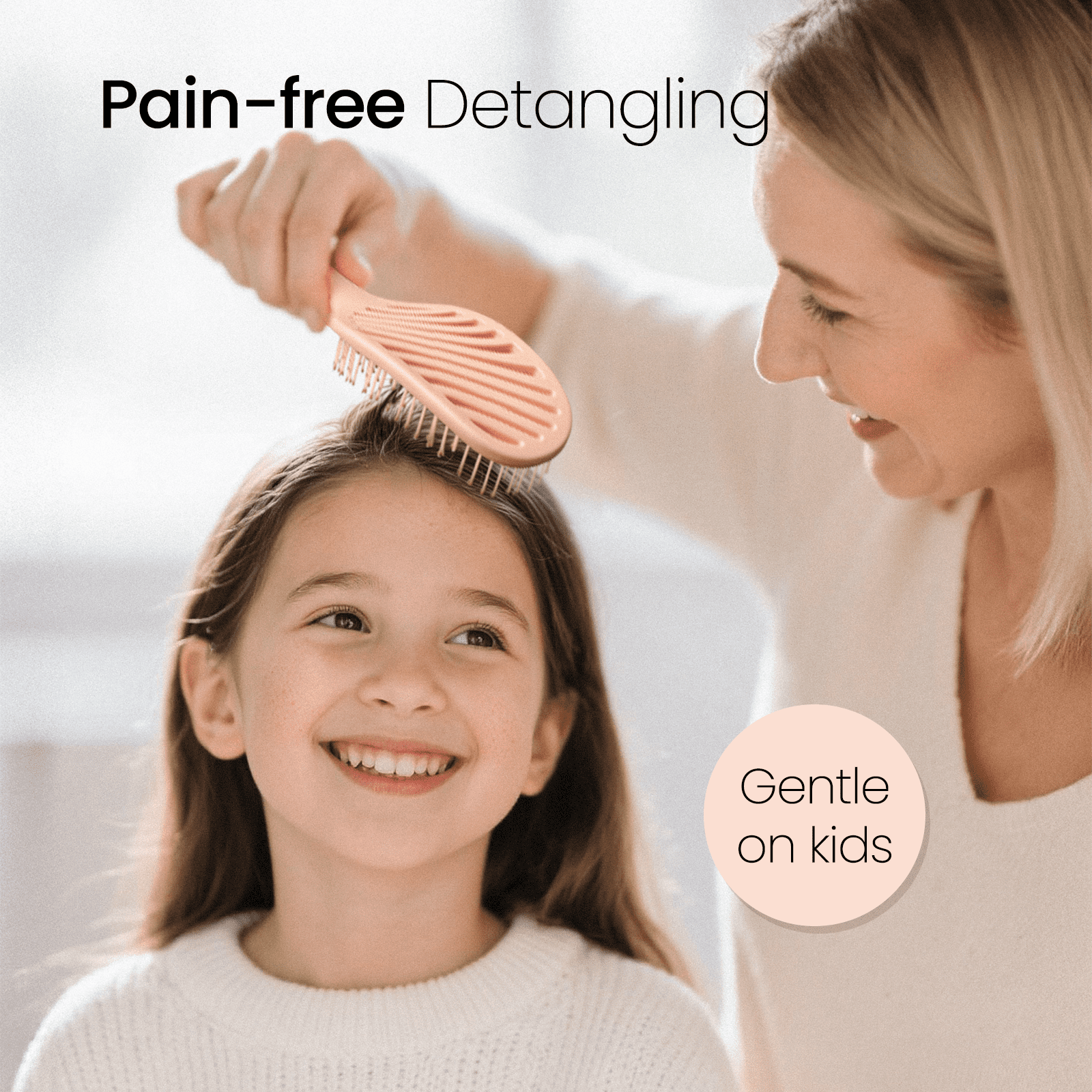 Pain-Free Wet Dry Hair with Soft Bristles for Women & Kids, Fine Hair Care - Image 5