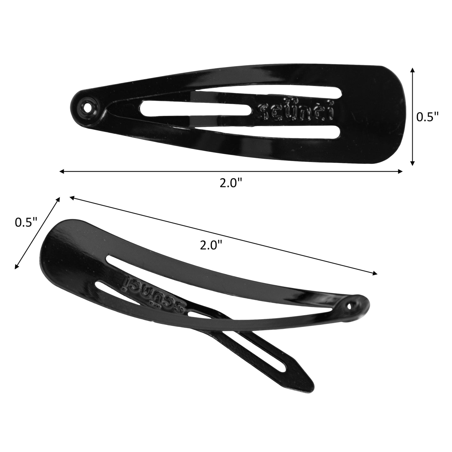 (4 pack) Open Center Metal Snap Clip Hair Barrettes, Black, 12 Count - Image 5