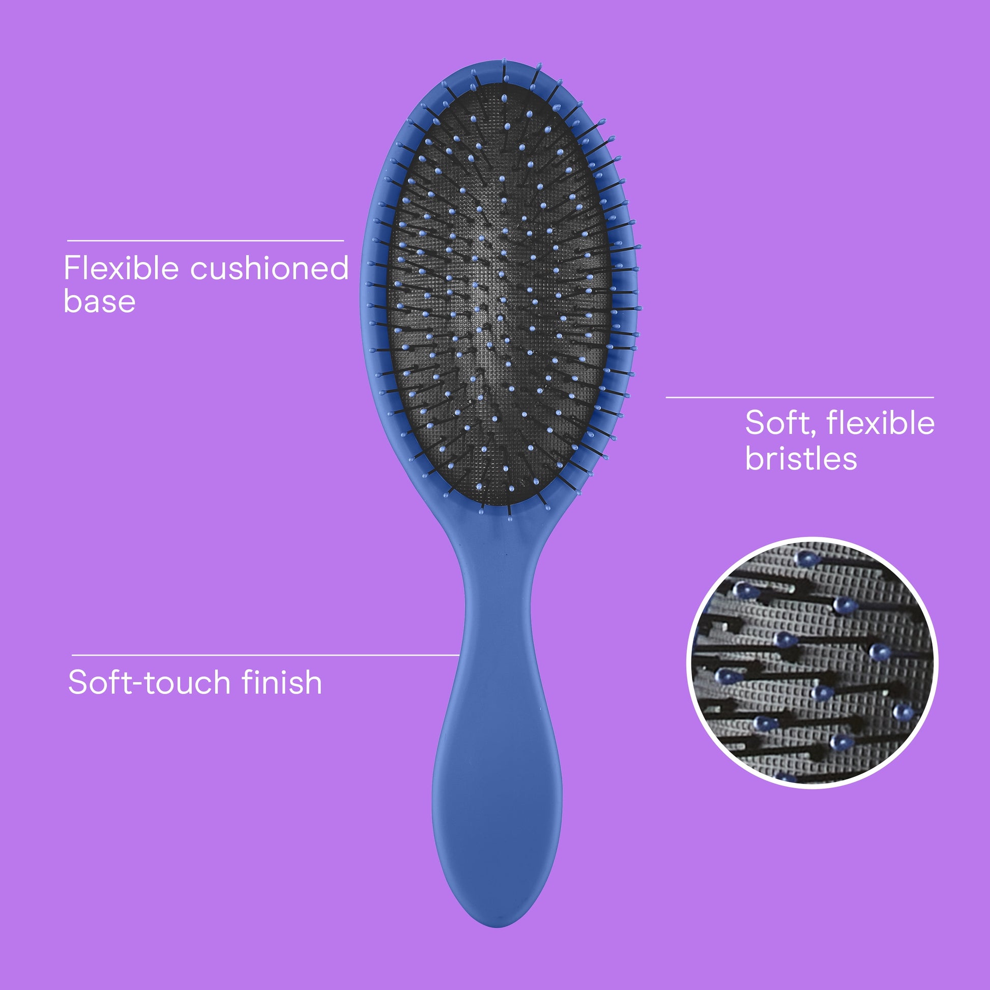 (2 pack) Cushion Hair Brush with Ball-Tipped Bristles for Gentle Detangling - Image 3