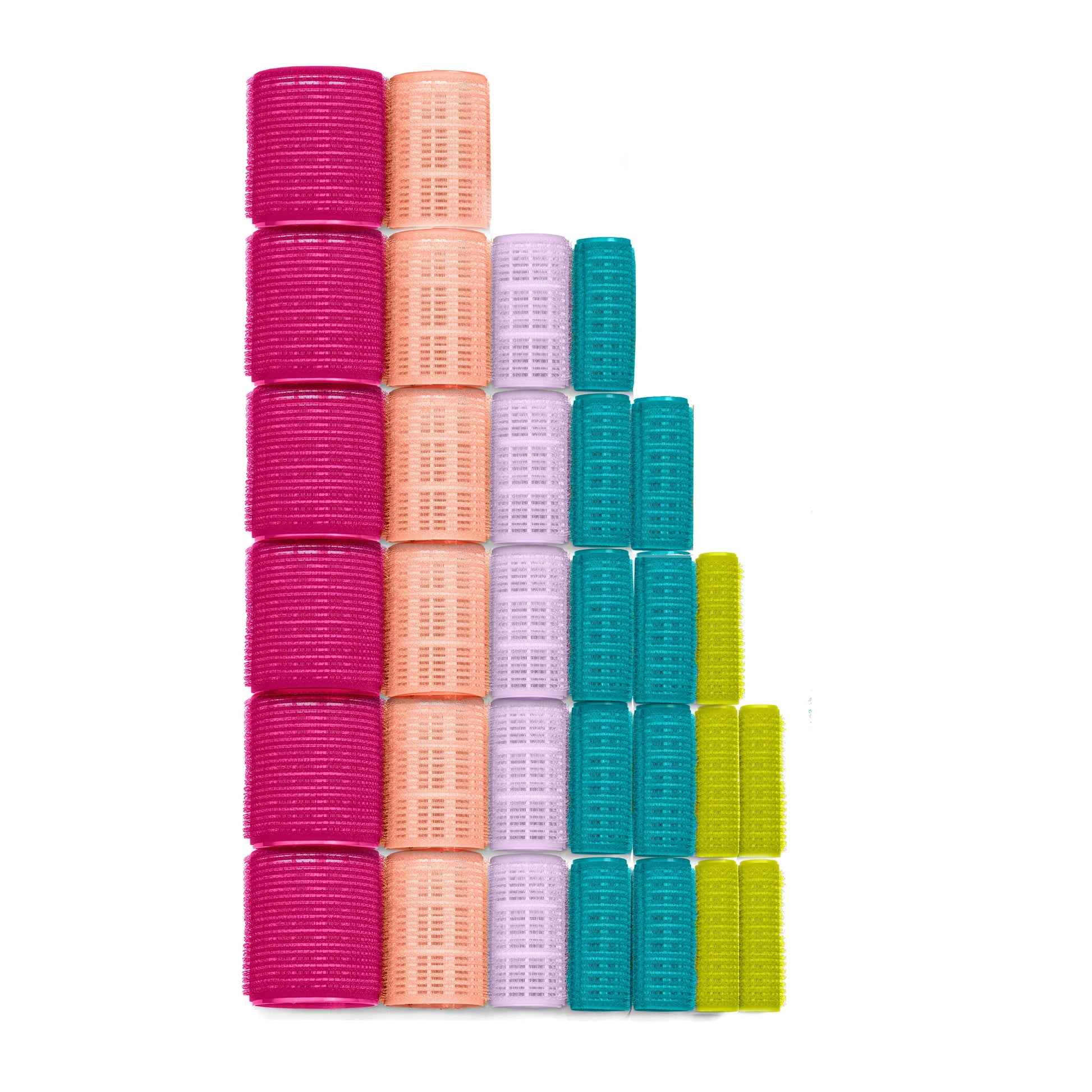 Hair Rollers, Assorted Multicolor 31-Pack With Travel Case
