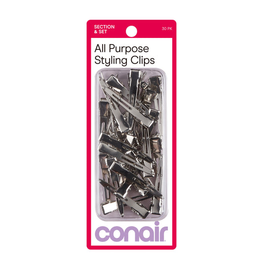Salon Hair Setting Clips, Silver, 30 Count