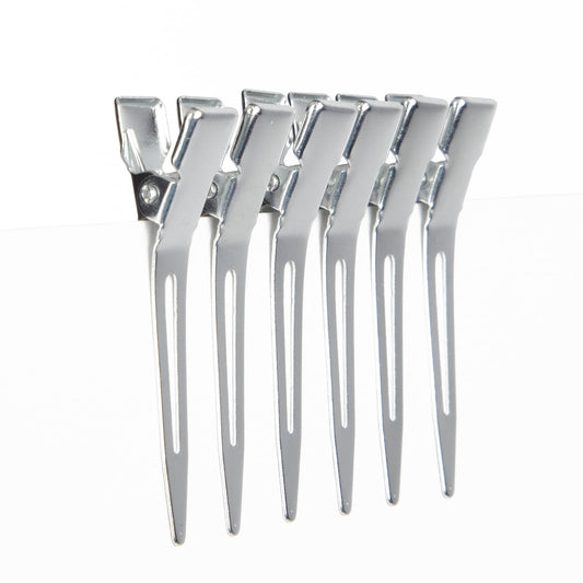 1.75 in Single Prong Metal Hair Clip, Bulk Pack of 33, Silver, Small, Adult