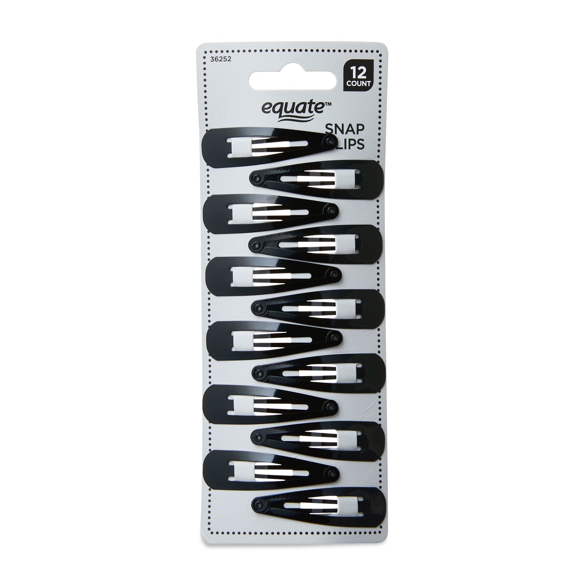 Hair Snap Clips, 12 Count, Black, For Small Sections of Hair or Intricate Hairstyles