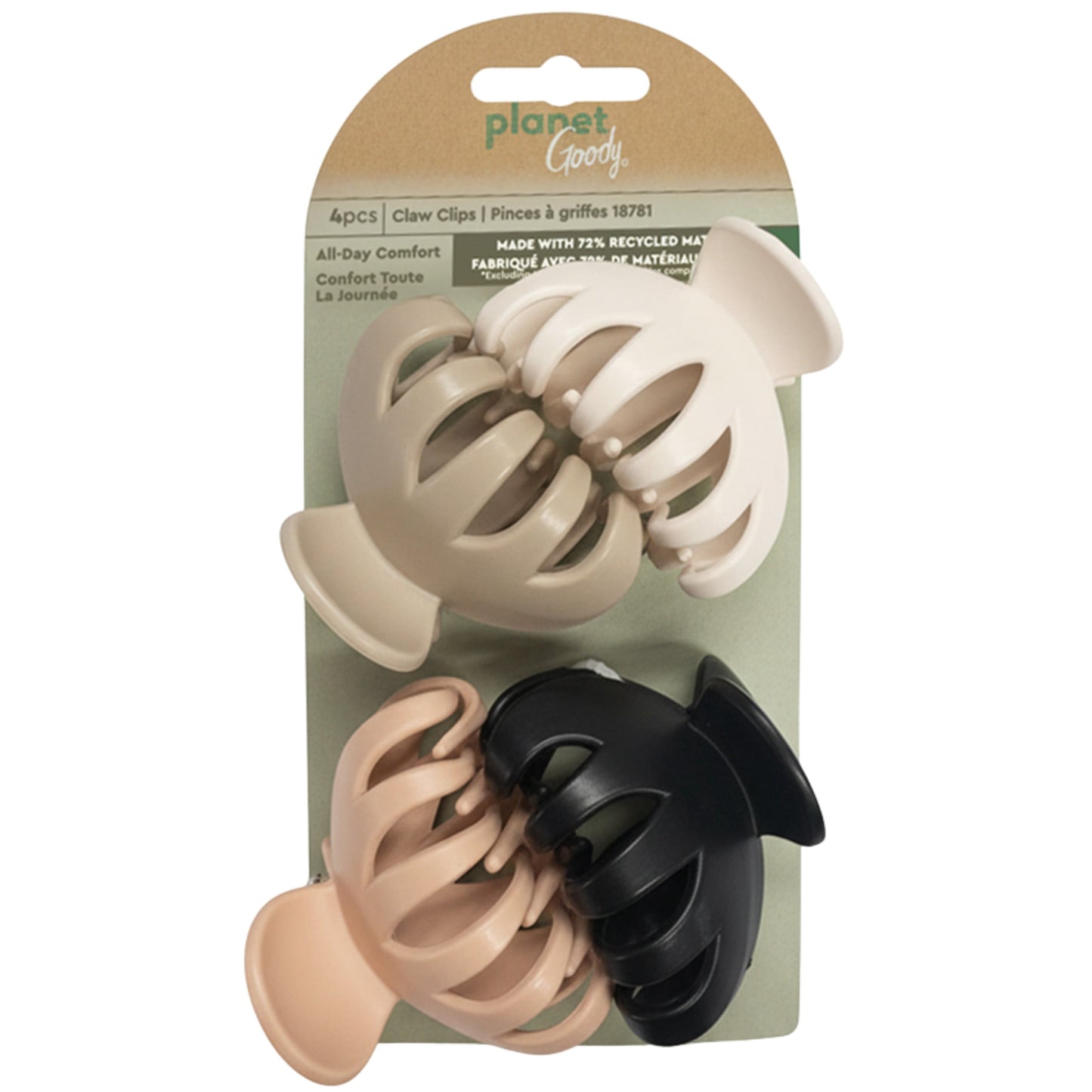 Spider Claw Hair Clips, Secure Grip Claws, All Hair Types, 4 Ct