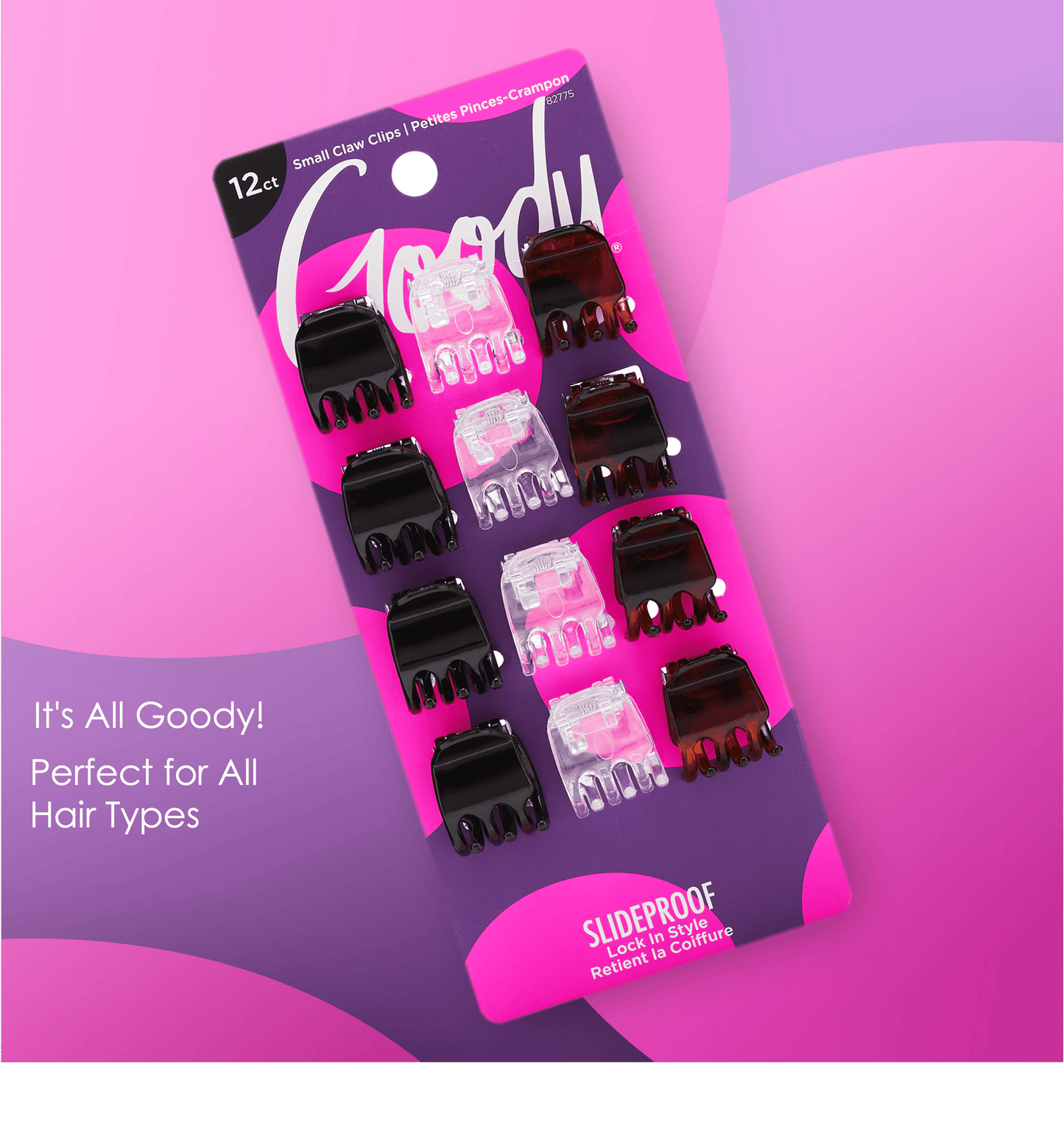 Mini Claw Clips, Slide-Proof Grip, All Hair Types, Assorted Colors, 12 Ct - Image 4