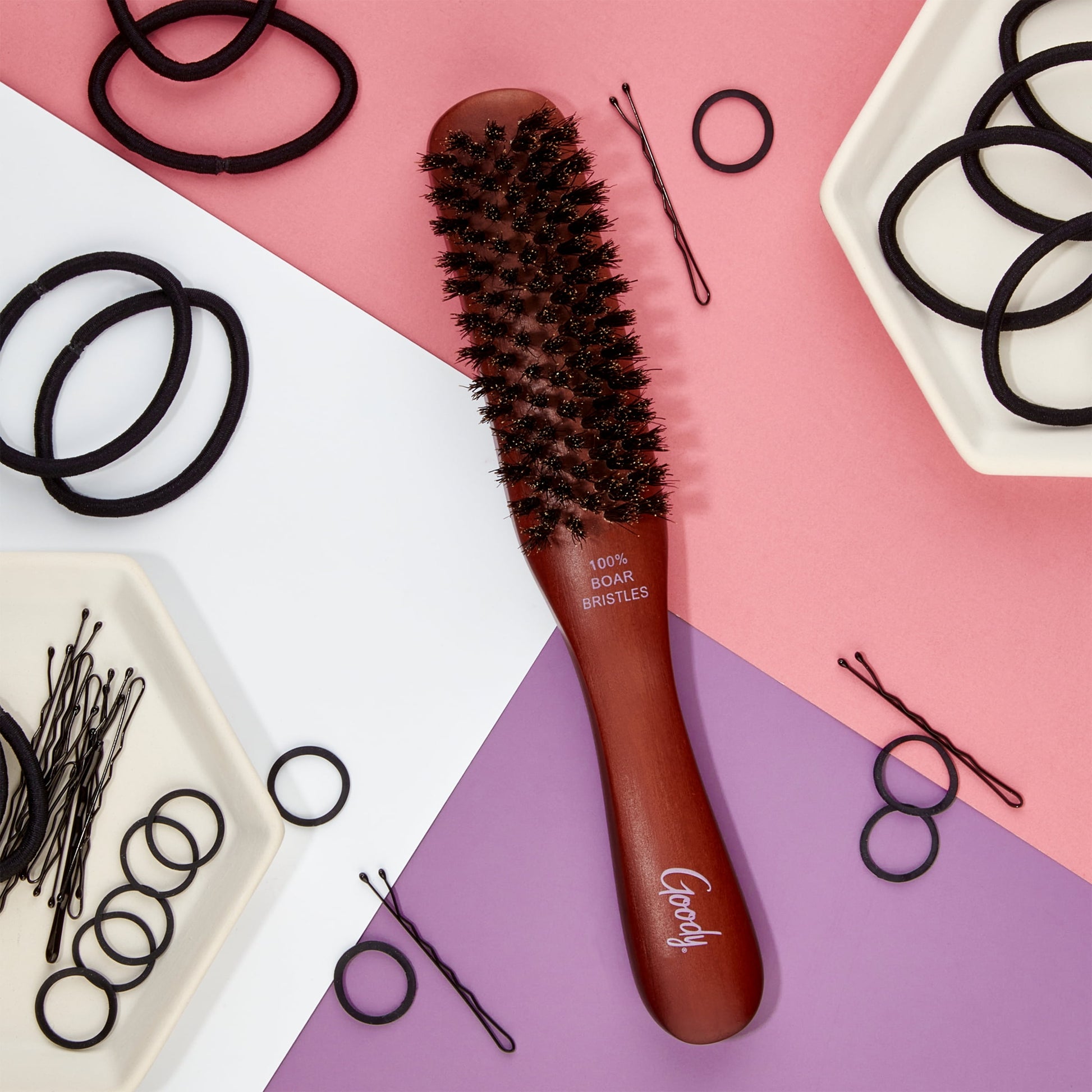 Goody Wood Boar Brush for Smooth, Sleek Styles, Natural Boar Bristles, All Hair Types - Image 4