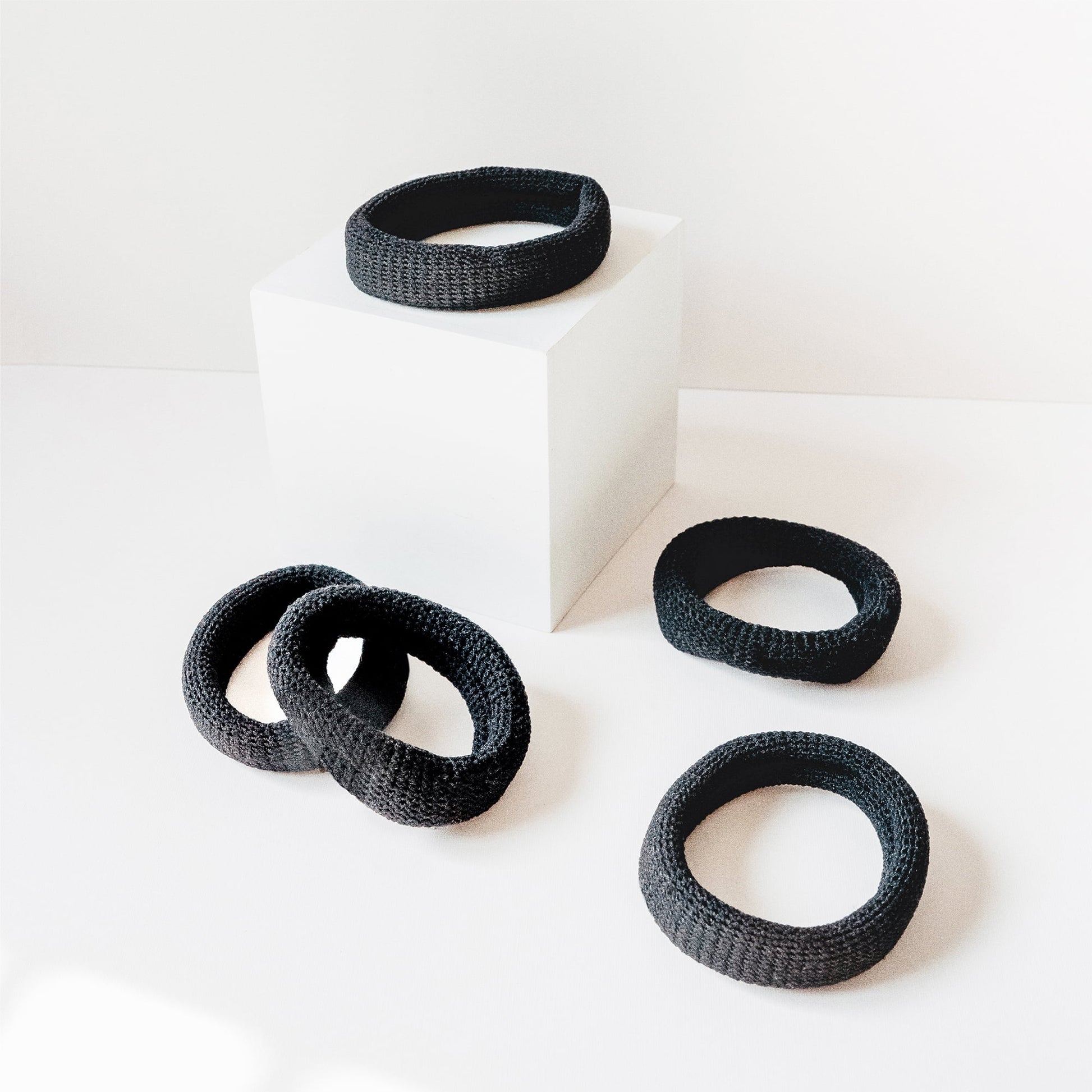Tie for Thick , Black, 5 Ct - Image 3