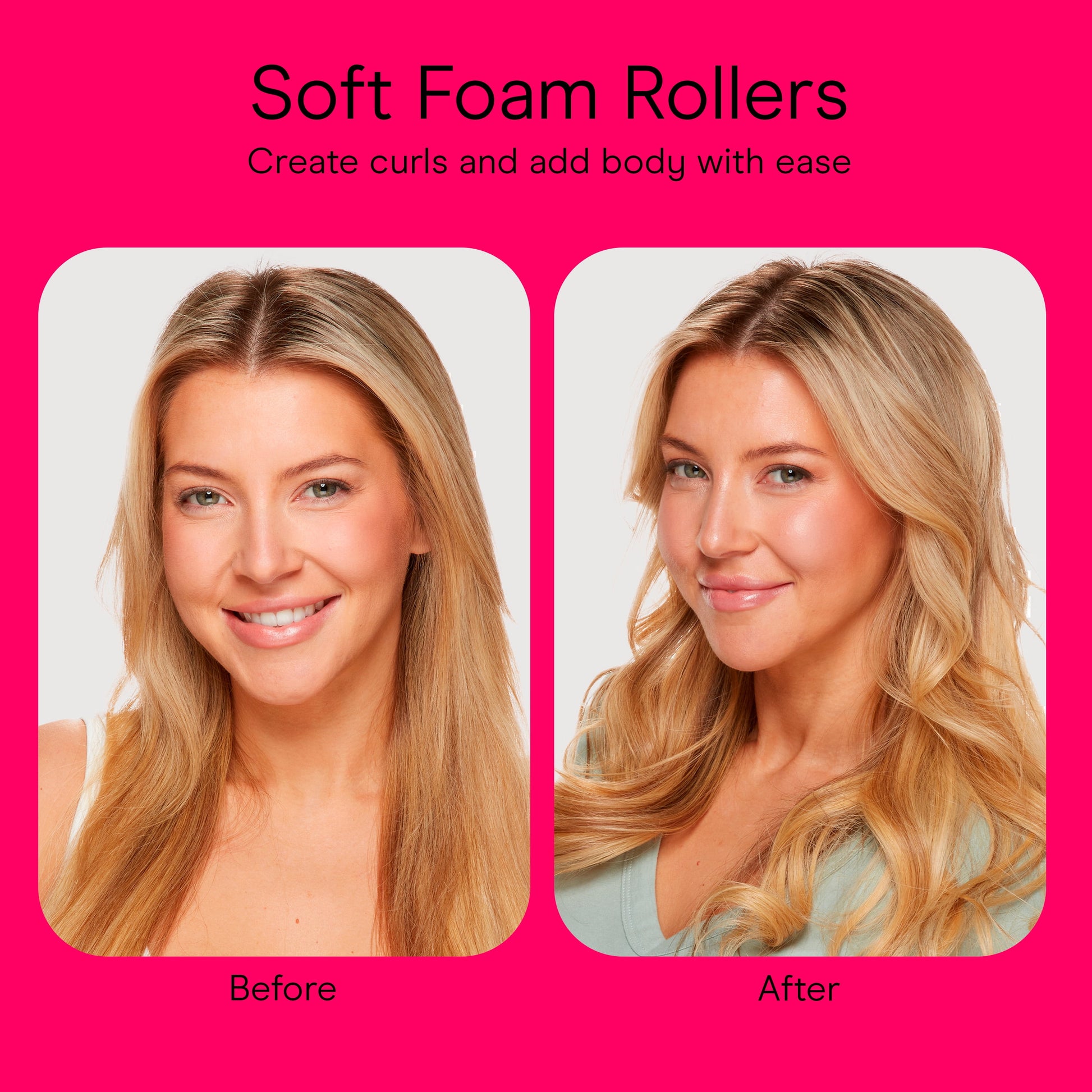 Conair Foam Self-Fastening Rollers, Assorted Sizes, Zipper Case, Neon Colors, 48 Count - Image 3