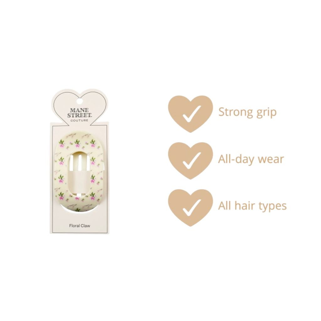 Vintage-Inspired Floral Hair Claw Clip for Women - Strong Grip and Comfortable - Image 4