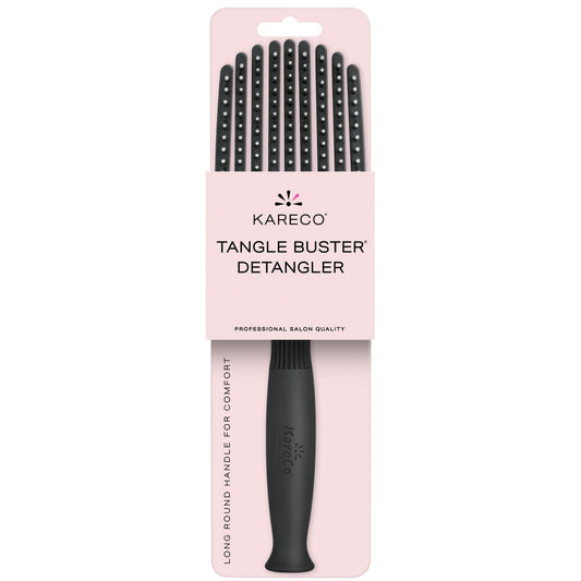 KareCo Tangle Buster Hair Brush Salon Professional Flexible Paddle, Black